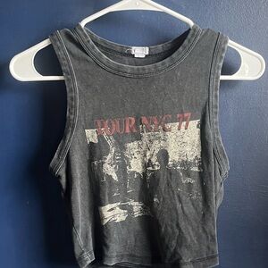 Gray Graphic Crop Top